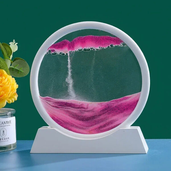 3D Moving Art Picture Round Glass Deep Sea Sandscape Hourglass Quicksand Craft wing Sand Painting Office Home Decor Gift