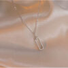 S Sterling Sier Geometric Necklace New Simple Hollow Pendant Flashing Diamond Clavicle Chain Woman Jewelry Accessories Gift
