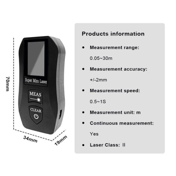 b55d87294bc13bbe Pracmanu 30M Digital Distance Meter High Precision Mini Laser Rangefinder USB Rechargeale Measurement Tool