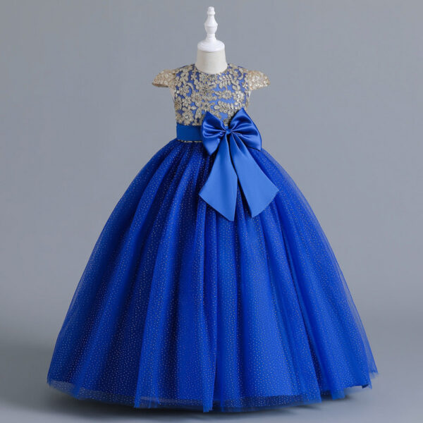 b563cf1d4f582554 Christmas For Girls Children Costume Bow Kids Wedding Party Dresses Pageant Formal Evening Host piano performance Dress