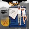 Double Sleeping Bag with Pillow for Adults - Queen Size Two Person Sleeping Bag - 3 Season Cold Weather Camping Sleeping Bag