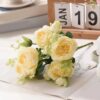 b5758b7433709e58 30cm Rose Pink Silk Bouquet Peony 5 Big Head 4 Small Bud Bride Wedding Home Decoration Artificial Flower