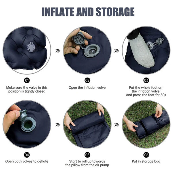 b5792ca511d84971 WESTTUNE Double Inflatable Mattress with Built-in Pillow Pump Outdoor Sleeping Pad Camping Air Mat for Travel Backpacking Hiking