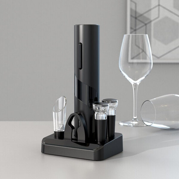 1pc Black Electric Automatic Corkscrew Creative Wine Bottle Opener with USB Charging Suit for Home