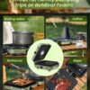 Saker 2 Burner Propane Camping Stove with Grill: Foldable Portable Camp Stove with Carry Bag - Adjustable Burners Camping Grill for BBQ Tailgating Gear - Backpacking Outdoor Cooking