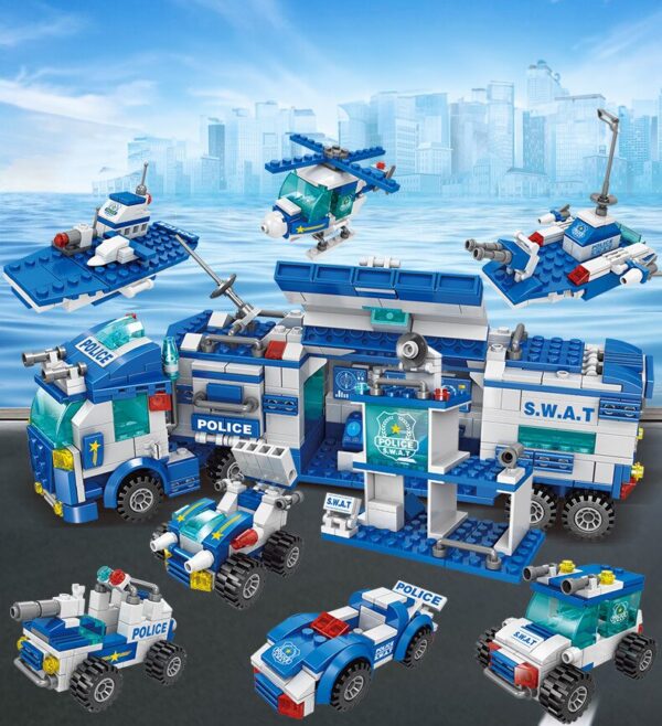 b5a6bfc615477d9f 700PCS City Patrol Police Department Car Building Blocks Vehicle Trucks Inspired Action Figures Brick Toys for Kids