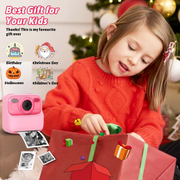 Upgrade Kids Instant 1080P HD Dual Lens Selfie Digital Camera for Girls Boys Christmas Birthday Gifts Toys With 32G Print