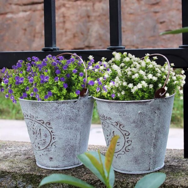 b5acda03e6051301 RECUTMS 12 Bundles Outdoor Artificial Flowers UV Resistant Fake Boxwood Plants, Faux Greenery for Indoor Outside Hanging Plants Garden Porch Window Box Home Wedding Farmhouse Décor(Yellow)