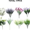 b5b2c3f7d7978f09 PARTY JOY 18 Bunches Fake Plants Outdoor, Fake Bushes UV Resistant Artificial Flowers Hydrangea Flowers Greenery Shrubs Faux Greenery for Outdoor Garden Patio Front Porch Yard Decor