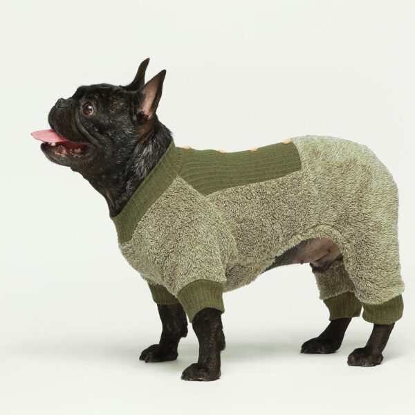 b5b758a1015e5582 Fuzzy Dog Pajamas, Winter Dog Clothes for Small Dogs Girl, Pet Onesie with Feet, Cat Outfit, Heather Grey, XS
