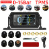b5bfcabe68270886 Car RV Truck TPMS Tire Pressure Monitoring System Wireless Solar with 6 External Sensors Digital LCD Alarm 0-8bar 0-15bar