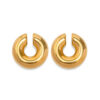 Stainless Steel Thick Cylindrical Hollow Ear Clip for Women PVD Gold Plating Waterproof Trendy Fashion Jewelry Party Gifts