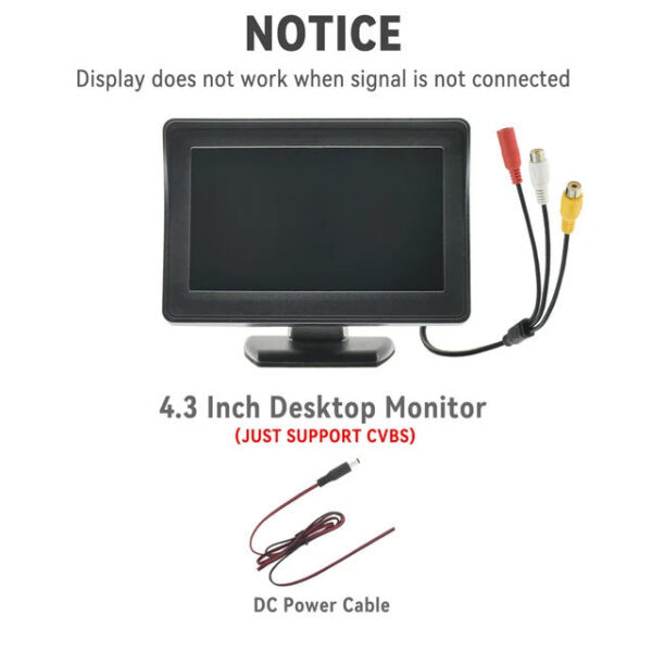 BINWEI 4.3 Inch Car Monitor Easy To Install High-definition Reversing Image Universal hine Screen Display for Camera