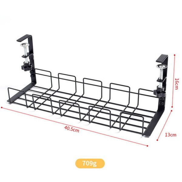 b5c8c3cce09996d0 Under Table Rack Metal Cable Management Tray Home Office Desk Wire Organizer No Punching Kitchen Storage Accessories