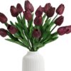 IPOPU 12PCS Pink Tulips Artificial Flowers for Decoration Fake Tulips Real Touch Fake Pink Flowers Artificial Floral Arrangements Pink Faux Tulips Decor Table Home Kitchen Wedding Decorations (Pink)