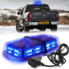 12" 36 LED 18 Watts Emergency Hazard Warning Security Roof Top Flash Strobe Mini Light Bar with Magnetic Mount, for Plow or Tow