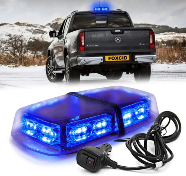 12" 36 LED 18 Watts Emergency Hazard Warning Security Roof Top Flash Strobe Mini Light Bar with Magnetic Mount, for Plow or Tow