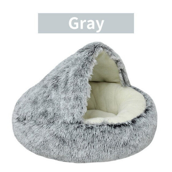 b5e5f4502194792c Soft Plush with Cover Round Bed Pet Mattress Warm Cat Dog 2 in 1 Sleeping Nest Cave for Small Dogs