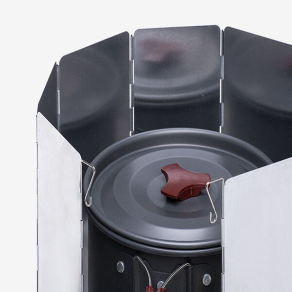 b5f5a5116682f956 Ultralight Outdoor 10 Plates Shield Camping Stoves Windshield Foldable Gas Cookers Wind Deflectors Stove