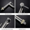 BAOKEMO 1/2Inch 304 Stainless Steel Single Cold Water Tap Gold Black Sier Color Deck Mounted Basin Sink Faucet