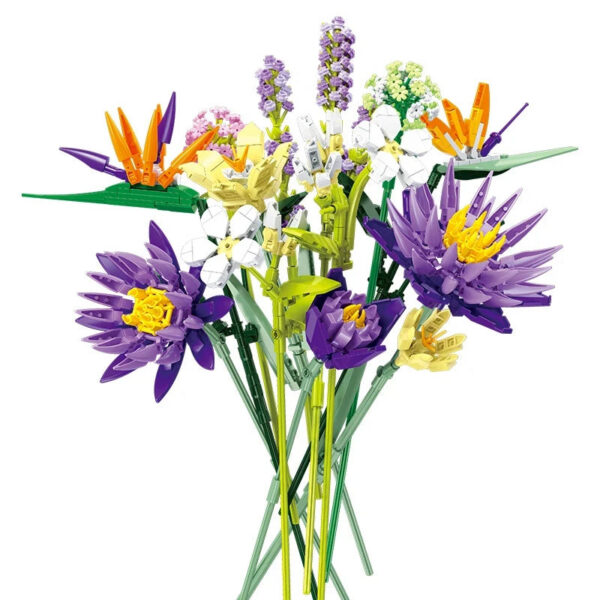891PCS Romantic Flower Bouquet Building Blocks Eternal Flower Plant Assemble Bricks Creative Desktop Decoration Girls Gifts Toys