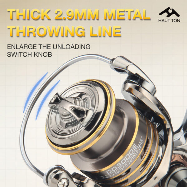 b60df7251d4965e4 HAUT TON CD Spinning Fishing Reel 5.2:1 GearRatio 13.23Lbs Max Drag Metal Spoo Foldable CNC rm For Freshwater Saltwater