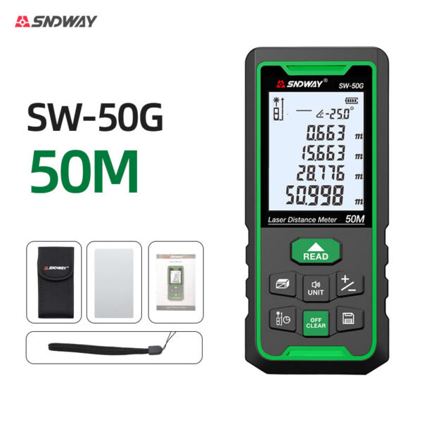 b63f3f1d45bec9aa SNDWAY Laser Meter 50m 70m 100m 120m Rangefinder Digital Range Finder Trena Roulette Ruler Distance Measuring Tape