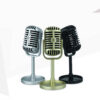 Simulation Props Retro Dynamic Vocal Microphone Vintage Style Wireless Mini Mic Universal Stand Stage Performance Karaoke