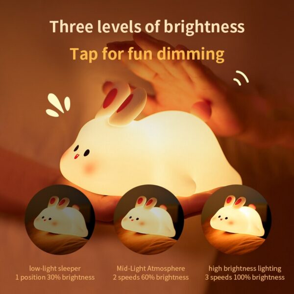 b66811e9b52bf2e3 Cute LED Night Light Touch Sensor Cartoon Kid's Nightlights Silicone Child Holiday Christmas Gift Bedside Lamp Bedroom Decor