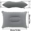 2 Pack Gray Ultralight Inflatable Pillow Small Squared Flocked Fabric Air Pillow for Hiking, Camping, Traveling, Napping, Desk Rest, Neck & Lumbar Support
