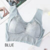 Women Lace Bra Camisole Underwear Bue L XL XXL Breathable V Neck Gather Up Soft Comfortabl Casual