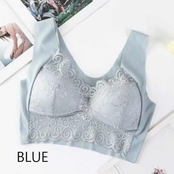 Women Lace Bra Camisole Underwear Bue L XL XXL Breathable V Neck Gather Up Soft Comfortabl Casual