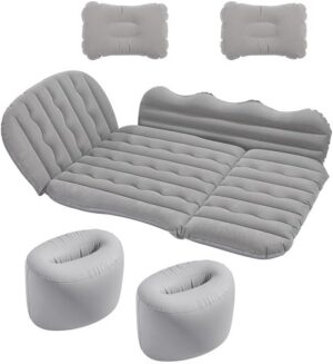 b68203db75198d60 Luxury Air Mattress Car Sleeping for Dodge Ram 1500 Classic Model/3500 Jump Seat, 3 Min Fast Blow up, Inflatable Car Air Mattress Back Seat Bed for Home Car Travel Camping,C Grey