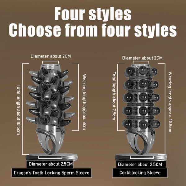 Penis Condom Wolf Tooth Thickening Penis Sleeves Granular Stimulus Safer Sex Toys Dick Erotic Male Adult Products Reusable Cock