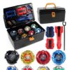 Bey X Spinning Toy Kit Gyro Metal Battle Tops with Launchers Organize Box Set Gift