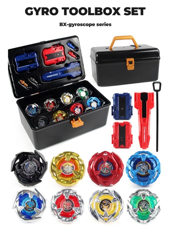 Bey X Spinning Toy Kit Gyro Metal Battle Tops with Launchers Organize Box Set Gift