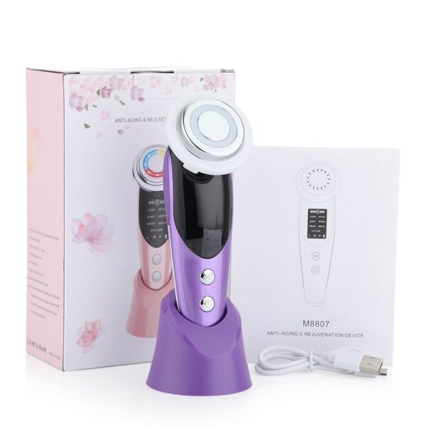 b6d0146f386c0a02 7 in 1 Face Lift Devices EMS RF Microcurrent Skin Rejuvenation Women Facial Massager Light Therapy Anti Aging Wrinkle Beauty