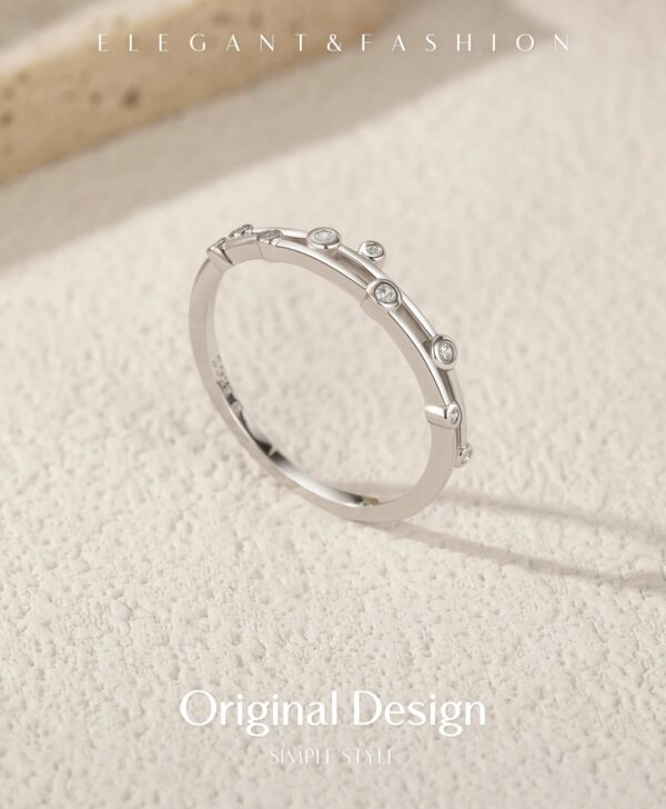 b6db8803242844f9 MODIAN 925 Sterling Silver Original Design Rings Simple Double Layer Line Round Clear CZ Finger Rings For Women Fine Jewelry