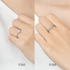LESF Moissanite Diamond Sier Engagement Ring Classic Round Women's Wedding Gift Size 0.5/1.0 Carat