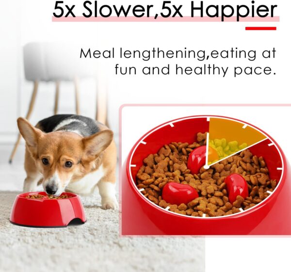 Super Design Slow Feeder Dog Bowl, 1 Cup, Nonslip, Heat-Resistant, Sturdy, Suitable for Small to Medium Sized Dogs