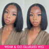 b6ff9c8b5d2bcff3 Wear And Bob For Women 180% Straight Glueless Ready To Go Human Hair Wigs Pre Cut Lace Air Wig Sale