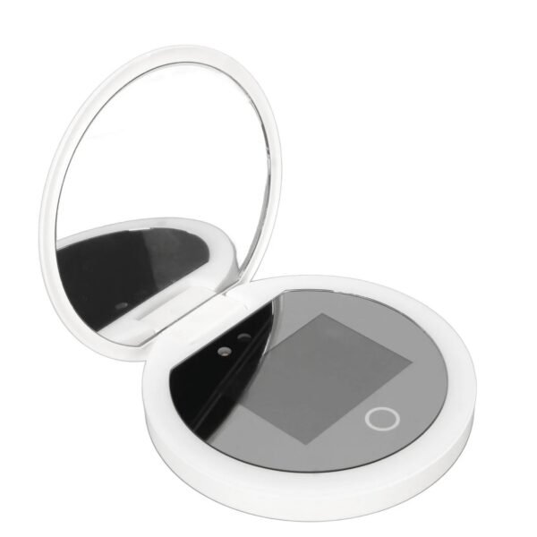 UV Mirror Sunscreen Testing Camera with Light 2X Magnification Travel Makeup 3.5in Pocket Size L
