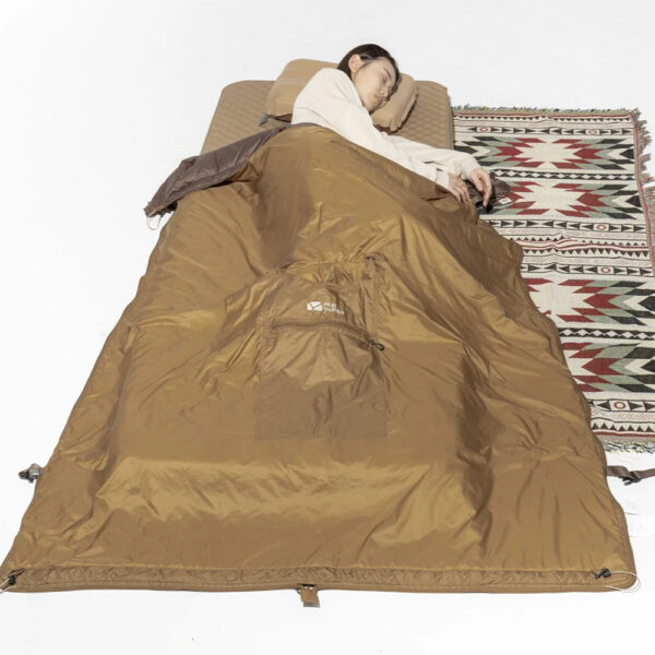b723b7a5215021a4 MOBI GARDEN Camping Cape Sleeping Bag Outdoor Cold Blanket Lightweight Portable Thermolite