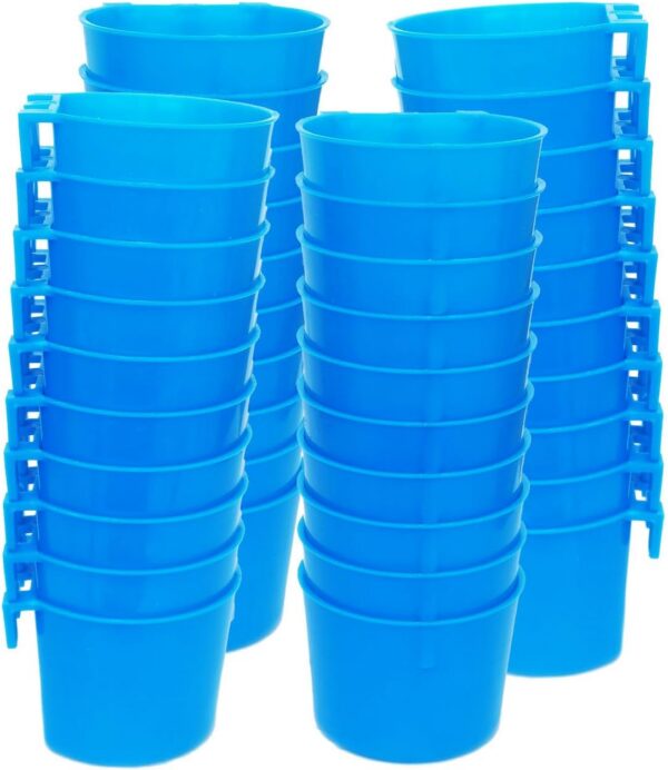 b7344e19b3cda491 20 Pack Cage Cups Birds Feeders Seed Bowl Chicken Feeding Watering Dish Rabbit Water Food Hanging Wire Cages Box 16oz Coop Cups for Pet Parrot Parakeet Gamefowl Poultry Pigeon (Large Red)