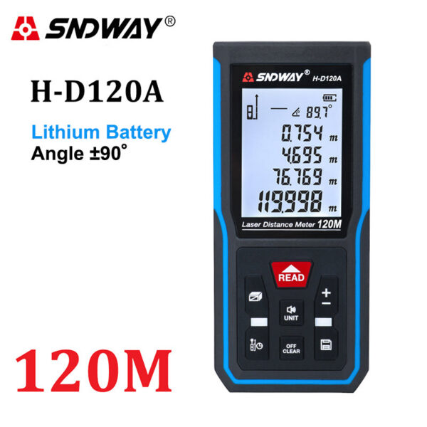 b7350f48fcd66efe SNDWAY Laser Meter 50m 70m 100m 120m Rangefinder Digital Range Finder Trena Roulette Ruler Distance Measuring Tape