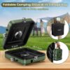 OGERY 2-Burner Foldable Camping Stove with Griddle (Textured & Smooth) and Carrying Bag, Portable Propane Camp Stove with 2 Adjustable Burners & Piezo Ignition, for Camping Tailgating Essentials Gear