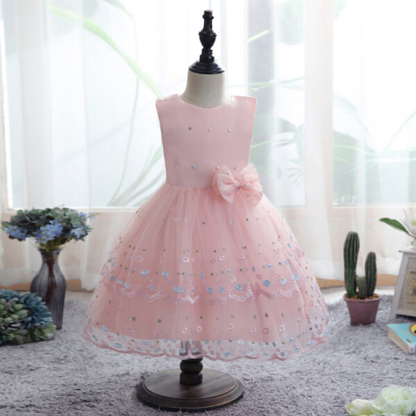 b7512ecb3c22fb8e Kids Dresses Children Baby Girl 4 Colors S-XL European and American Wedding Party Performance Birthday Skirt