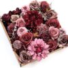 Serra Flora Artificial Christmas Flowers Greenery Combo Box Set Faux Flowers Bulk Flower Leaf with Stems for DIY Tree Ornaments Xmas Wreath Floral Arrangements Centerpieces