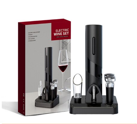 1pc Black Electric Automatic Corkscrew Creative Wine Bottle Opener with USB Charging Suit for Home