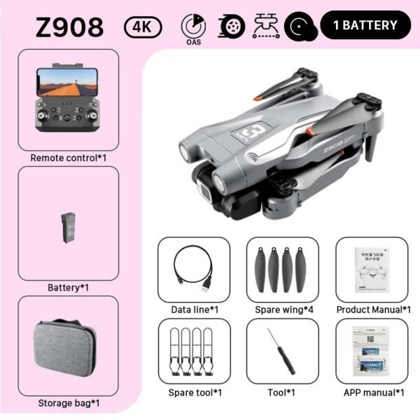 b7668510bf491332 KBDFA MINI Z908Pro Max Drone 4K ESC Professional WIFI FPV Dron Obstacle Avoidance Brushless Four-Axis Folding RC Quadcopter Toys